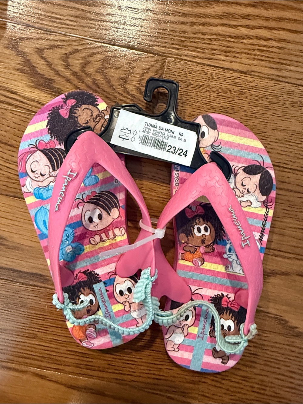 Monica Pink Kids One-Piece Flip Flop with Cartoon Print Ipanema